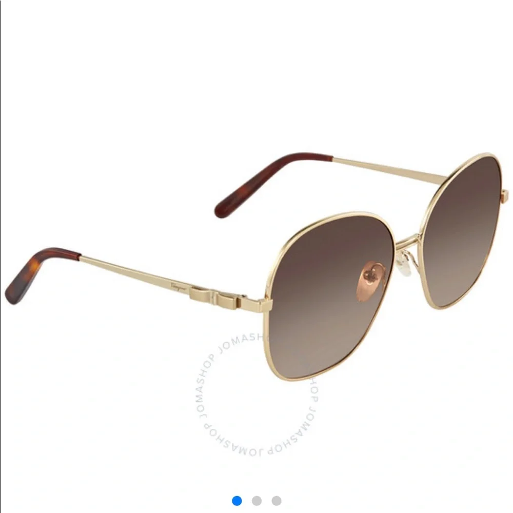 ADRIENNE VITTADINI Gold Tone Brown Ombre Gradient Sunglasses AV3005 770 EUC